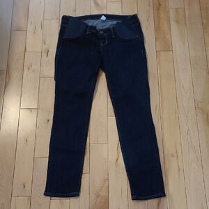 Old Navy Women's Size 6 Maternity Dark Blue Skinny Jeans With Side Panels